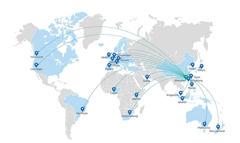 Cross-border foreign trade world map