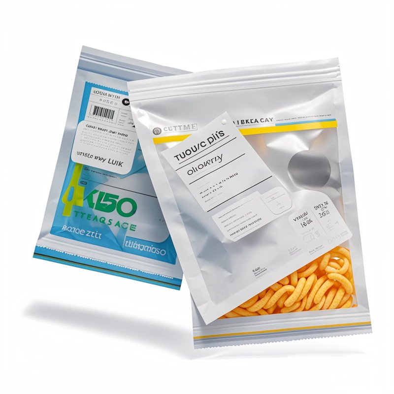 Customized flat food packaging bags for snacks
