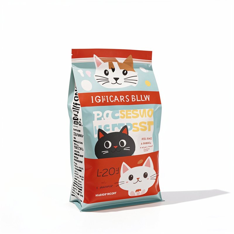 Custom Printed Resealable Cat Food Packaging Bag
