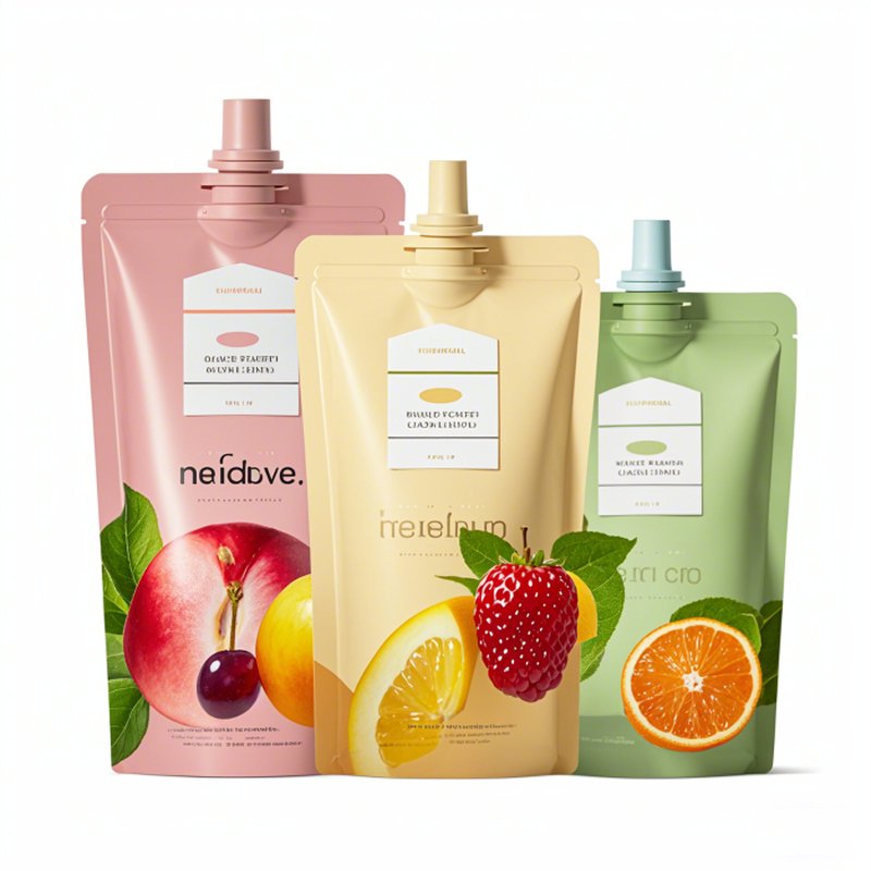 custom fruit purees spout pouch packaging bags